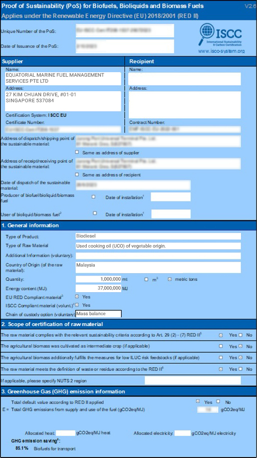 Cert Carbon Credit ISCC Web